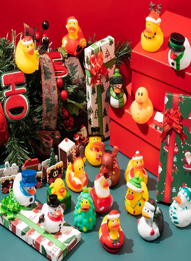 Haooryx Christmas Rubber Duckies Toy - 20Pcs Novelty Santa Elk Snowman Christmas Duck Decoration for Kid Xmas Winter Party Favors Goodie Bag Stucking Fillers Classroom Prizes Duck Birthday Gift Supply - Image 5